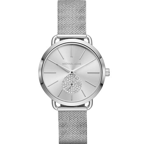 Michael Kors Women's Portia Silver Mesh Watch MK3843